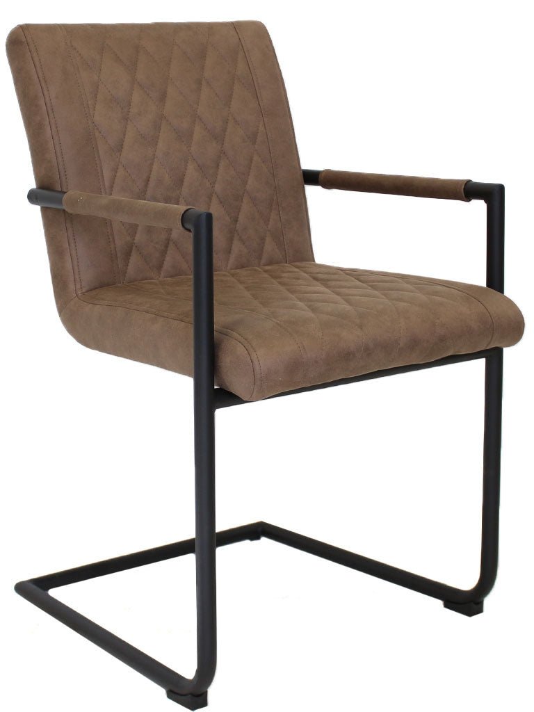 Sedia per sala da pranzo Dean Dimehouse Tortora LxPxH 70x58x57 Tessuto Bianco foto diagonale vista frontale