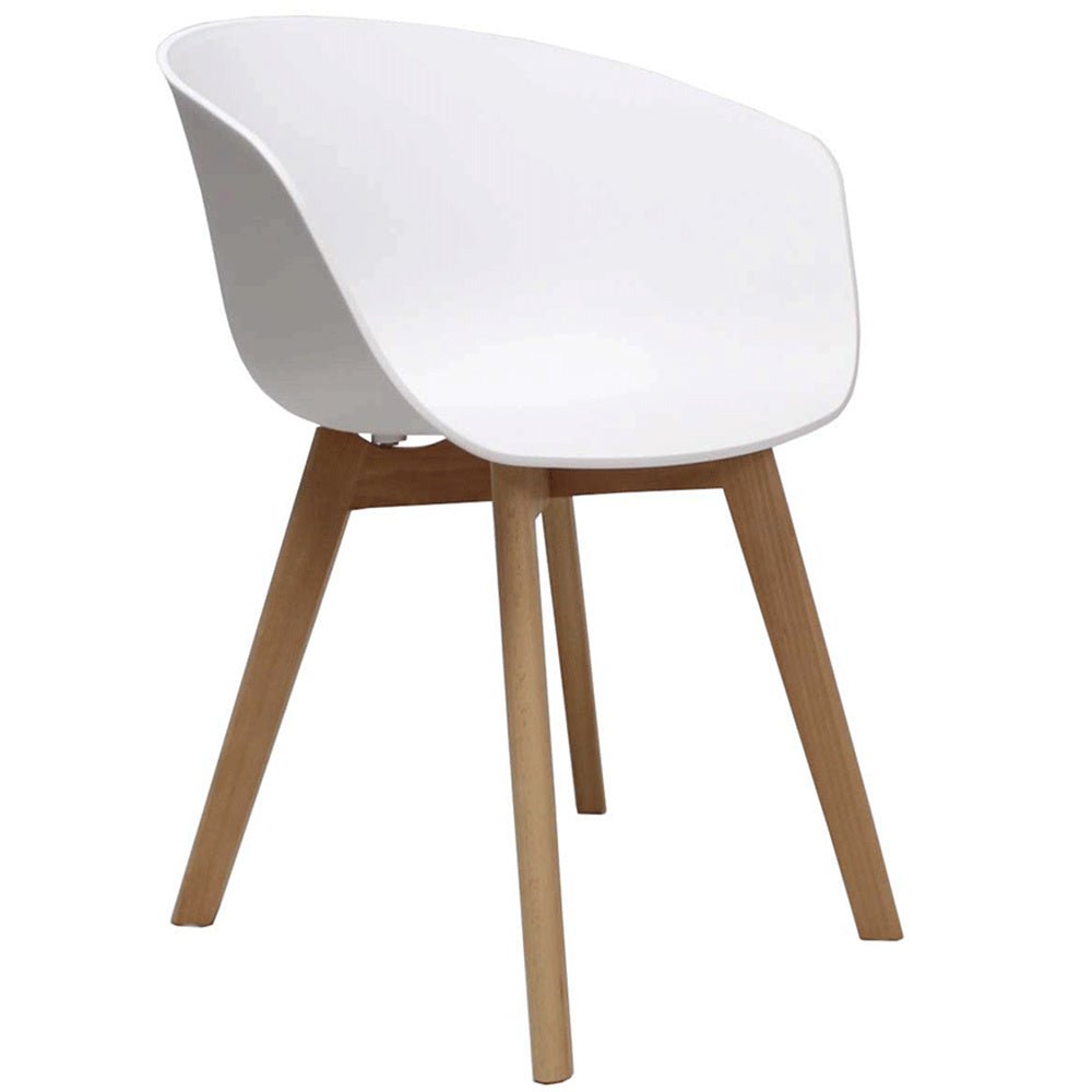 Sedia per sala da pranzo Herning Dimehouse Bianco LxPxH 68x60x51 Plastica Foto bianca vista frontale diagonale