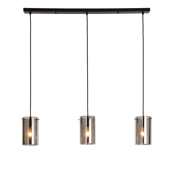 Lampada a sospensione Hugo Dimehouse Antracite LxPxH 102x26x19 Vetro Bianco foto vista frontale