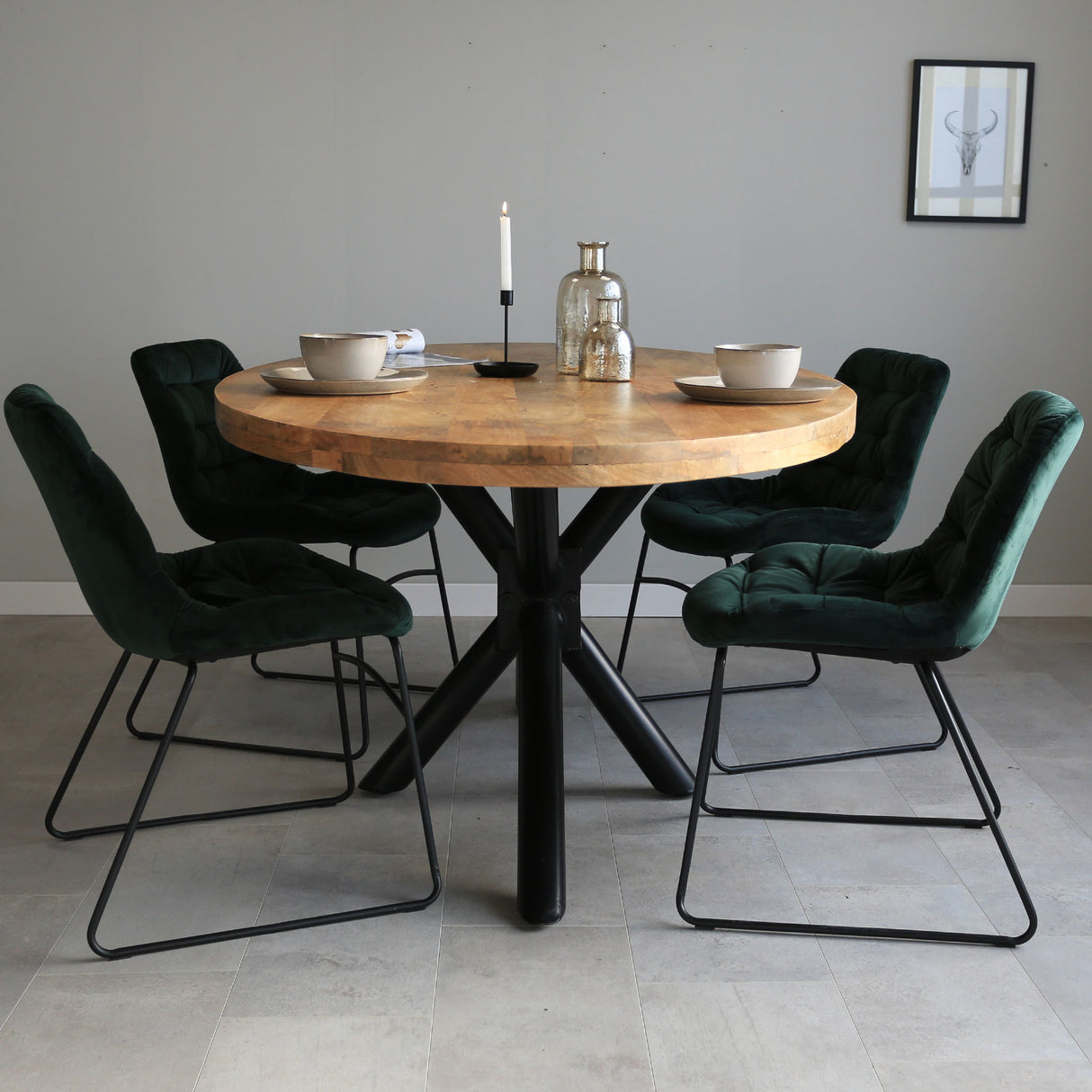 Tavolo da pranzo Oregon Dimehouse Marrone LxPxH 186x106x9 Legno di mango Vista frontale della foto suggestiva