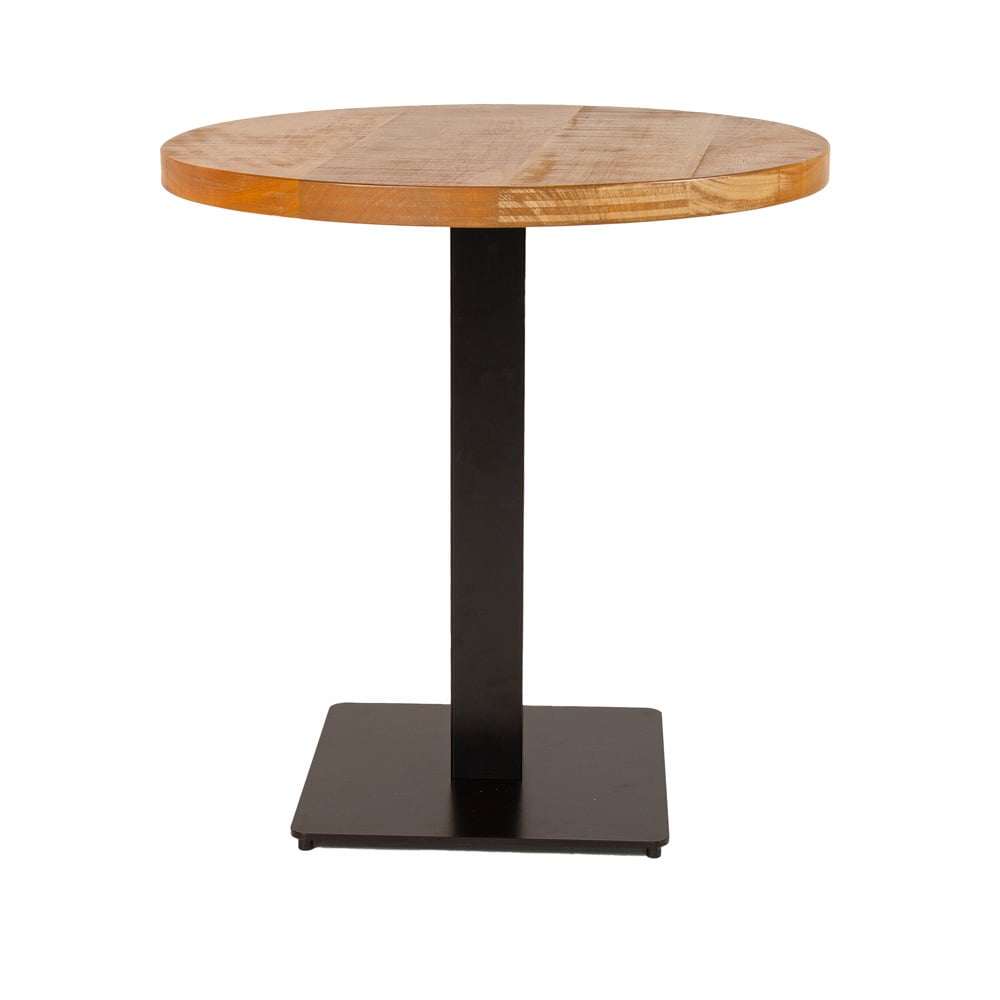 Tavolo da pranzo Tavolo da bistrot Rotondo Dimehouse Marrone LxPxA 77x77x7 Legno di mango Vista frontale della foto bianca