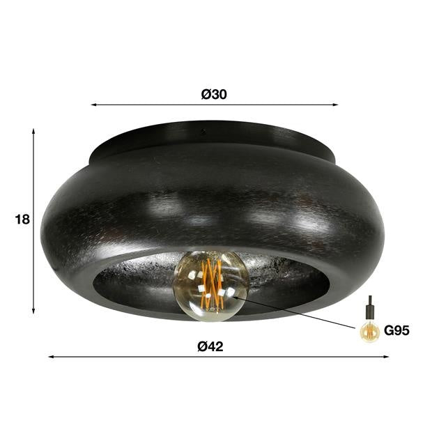 Lampada da soffitto Skyler DH Interior Nero LxLxH 45x45x20 Nickel Bianco Indicazione dimensione foto