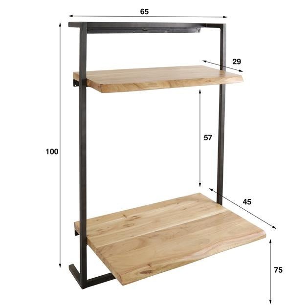 Scrivania Naomi DH Interno Acacia LxPxH 104x70x20 Legno di acacia Bianco Indicazione dimensione foto