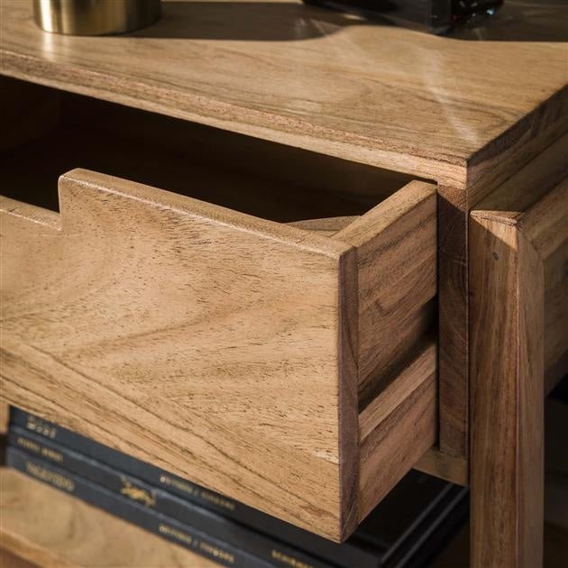 Comodino Mitchel DH Interni Acacia Legno di acacia Dettaglio fotografico atmosferico