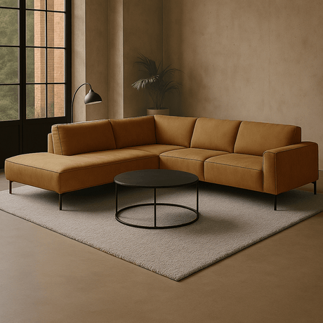 Hoekbank cognac - Dimehouse