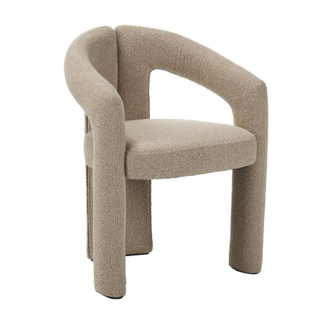 Sedia da sala da pranzo design colore sabbia Bouclé Maro - tessuto intero