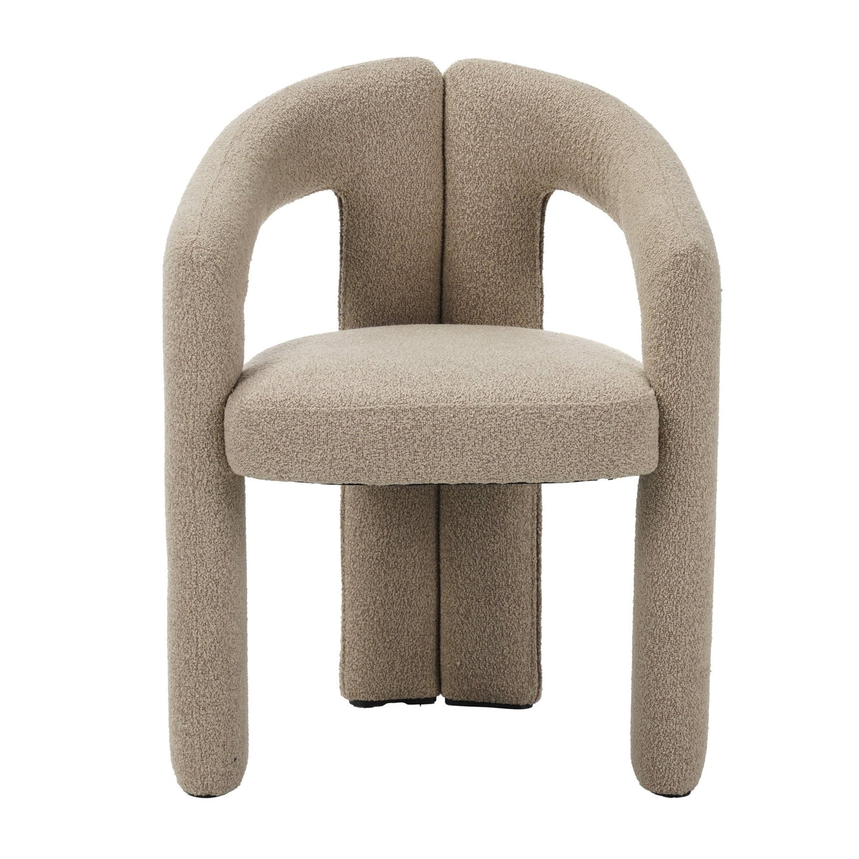 Eetkamerstoelen - Design Eetkamerstoel Zandkleur Bouclé Maro - Volledig Stof - Dimehouse