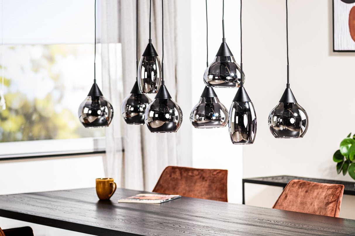 Hanglampen - Glazen Hanglamp Kesi 8 - lichts Smoke Glas - Dimehouse