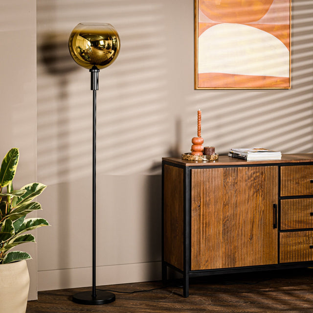 Vloerlampen - Vloerlamp Nala 1 - lichts glas goud - Dimehouse