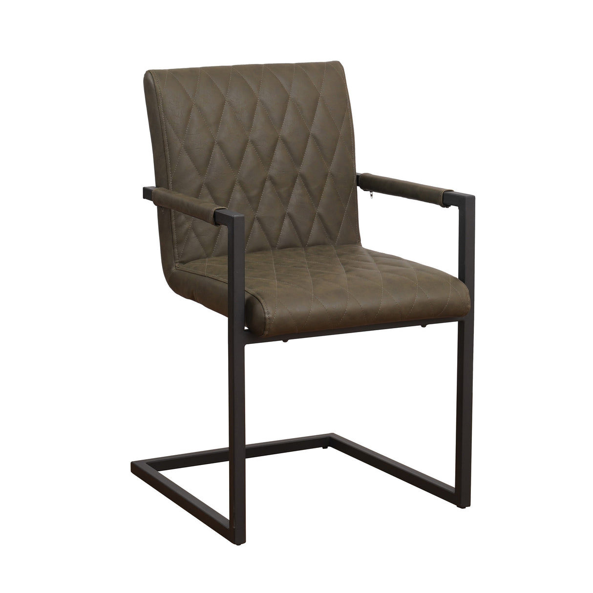 Sedia per sala da pranzo Ruben Dimehouse Tortora LxPxH 71x59x58 Ecopelle Foto bianca vista diagonale frontale