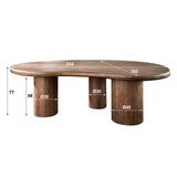 Eettafels - Organisch Vormige Eettafel Alo Acaciahout Bruin 240x160 cm - Dimehouse