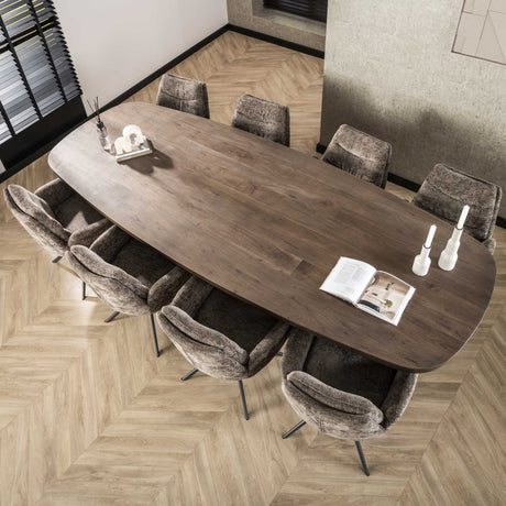 Tavolo da pranzo ovale danese Alo in legno di acacia marrone 300x120 cm