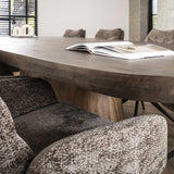 Eettafels - Deens Ovale Eettafel Alo Acaciahout Bruin 300x120 cm - Dimehouse