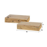 Set di 2 comodini Arlo in massello di acacia con cassetto