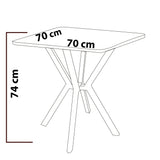 Elma eettafel in walnoot 70 x 70 cm Gemelamineerd houtcomposiet