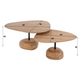 Salontafels - Salontafel set van 2 Mosi Organisch Acaciahout Naturel - Dimehouse