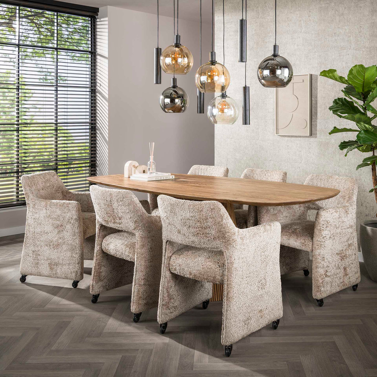 Tavolo da pranzo Sue 215 cm Legno di mango Sabbia