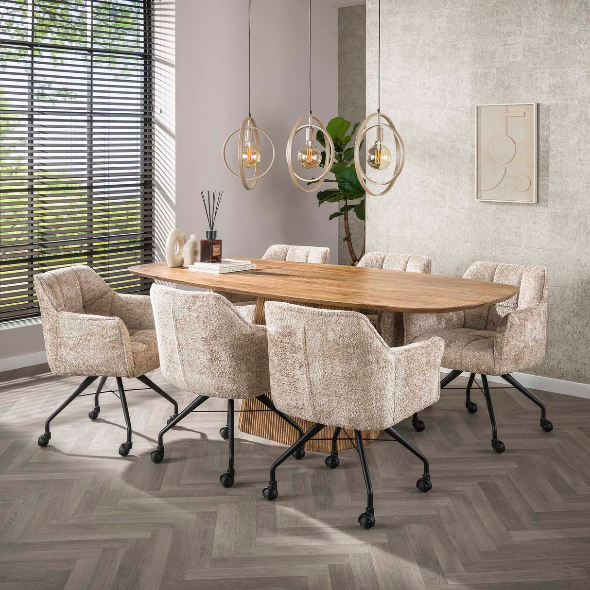 Tavolo da pranzo Sue 215 cm Legno di mango Sabbia