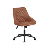 Sedia da ufficio Emily Microfibra Dimehouse Cognac LxPxH 75x61x52 Microfibra Bianco foto diagonale vista frontale
