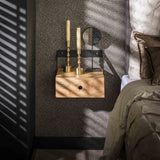 Set di 2 comodini Ceriel in legno di acacia naturale con cassetto