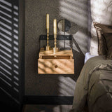 Set di 2 comodini Ceriel in legno di acacia naturale con cassetto