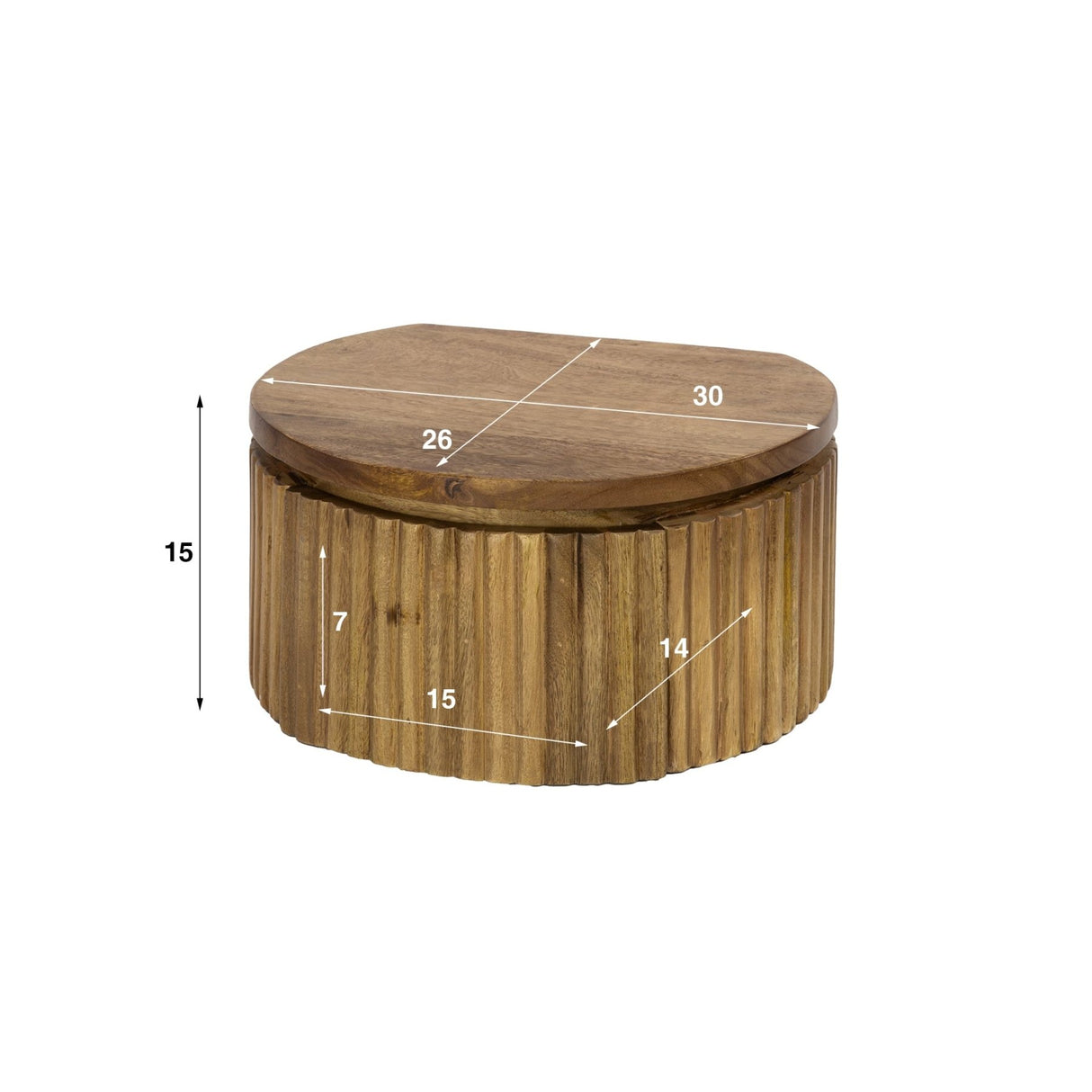 Nachtkastjes - Zwevend nachtkastje Curve rond 1 - lade mangohout zand - Dimehouse