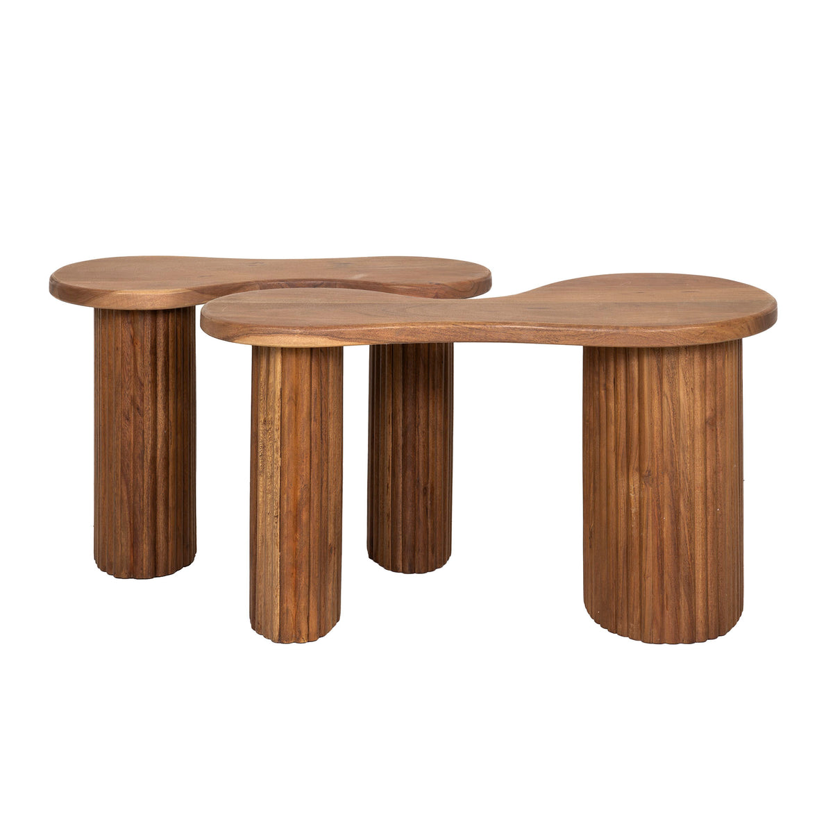 Salontafels - Salontafel set van 2 Fem acaciahout bruin - Dimehouse