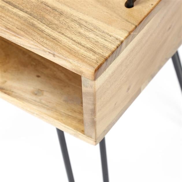 Comodino Aimée DH Interno Acacia LxLxH 45x39x17 Legno di acacia Bianco foto dettaglio