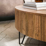 Salontafels - Ronde Salontafel Lio Mangohout Ø120 cm Zandkleur - Dimehouse