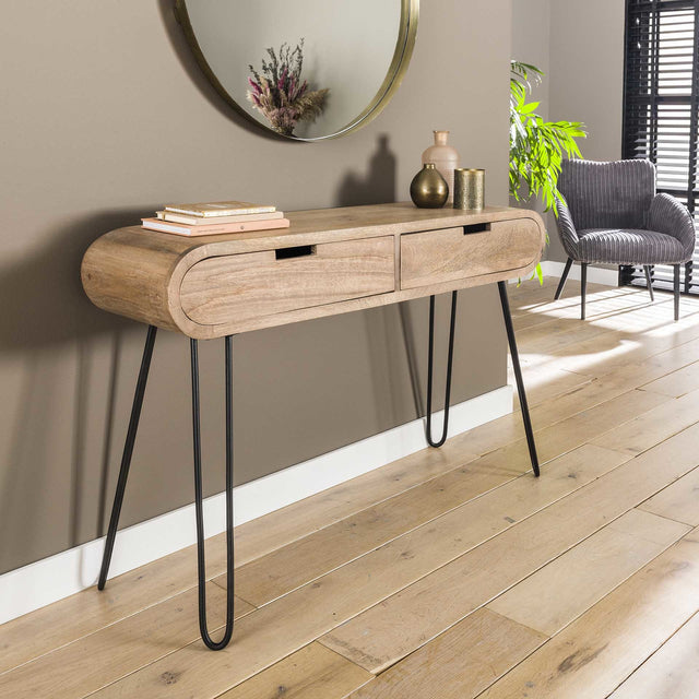 Toeletta Jasmine DH Interior Mango LxPxH 124x35x28 Legno di mango Foto atmosferica vista frontale diagonale