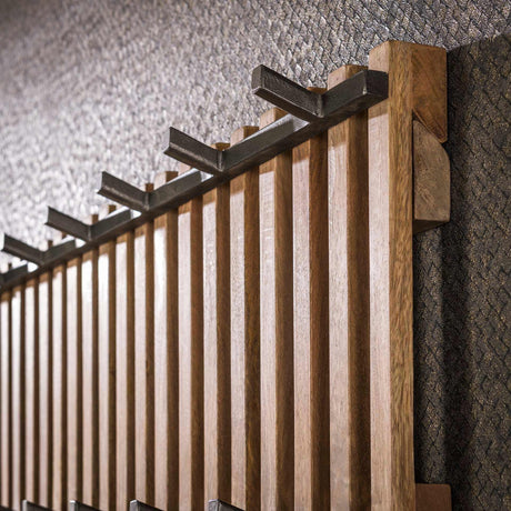 Appendiabiti Vera 13 ganci in legno di mango color sabbia