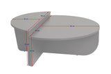 Tavolino rotondo melaminico travertino Orin 85 cm