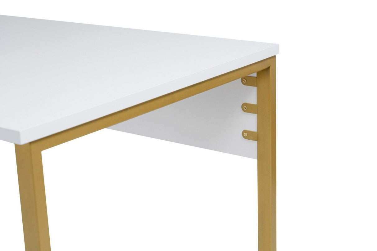 Bureaus - Studie bureau Melamine 240x60 cm Twin Study Desk wit en goud White Gold - Dimehouse