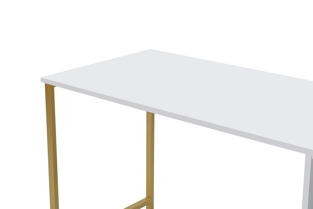 Bureaus - Studie bureau Melamine 240x60 cm Twin Study Desk wit en goud White Gold - Dimehouse