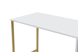 Bureaus - Studie bureau Melamine 240x60 cm Twin Study Desk wit en goud White Gold - Dimehouse