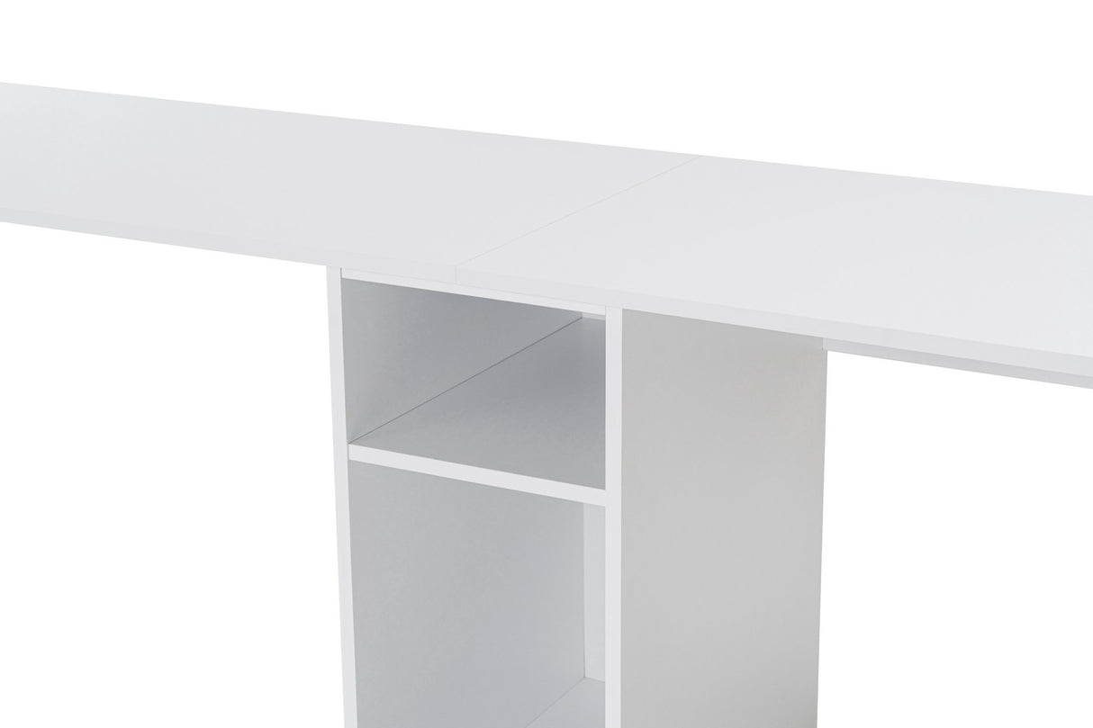 Bureaus - Studie bureau Melamine 240x60 cm Twin Study Desk wit en goud White Gold - Dimehouse