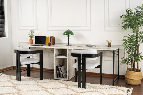 Scrivania da studio Twin Scrivania da studio Marmo Fresia Nero 240x60 cm Melamina