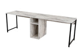 Bureaus - Twin Study Desk Studie Bureau Freesia Marble Black 240x60 cm Melamine - Dimehouse