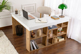 Bureaus - Vesper Studie bureau 130x120 cm wit dennenhout White Atlantic Pine Melamine - Dimehouse