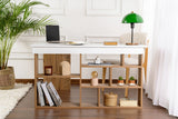 Bureaus - Vesper Studie bureau 130x120 cm wit dennenhout White Atlantic Pine Melamine - Dimehouse