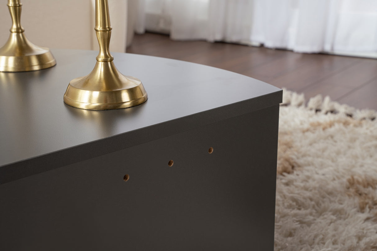 Tavolino rotondo in melamina antracite 85 cm Orin