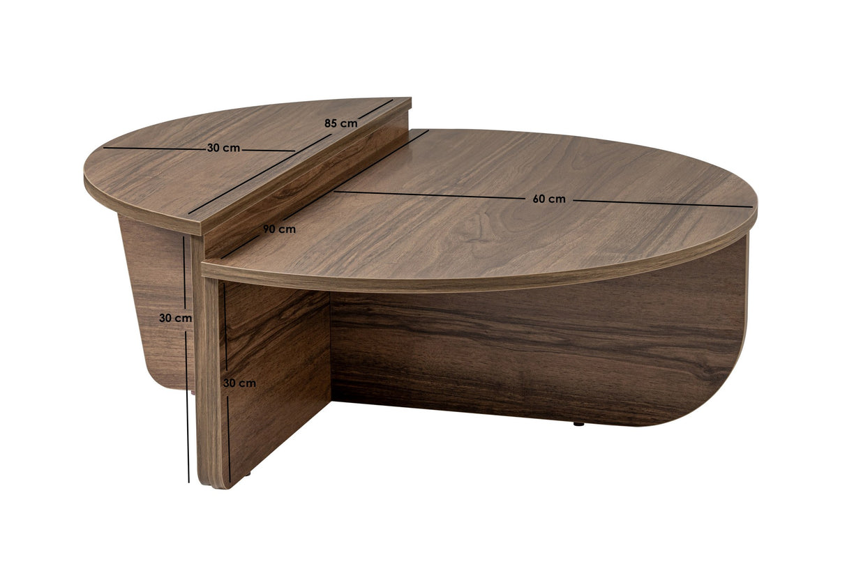 Tavolino rotondo 85 cm Noce naturale Melaminico Orin
