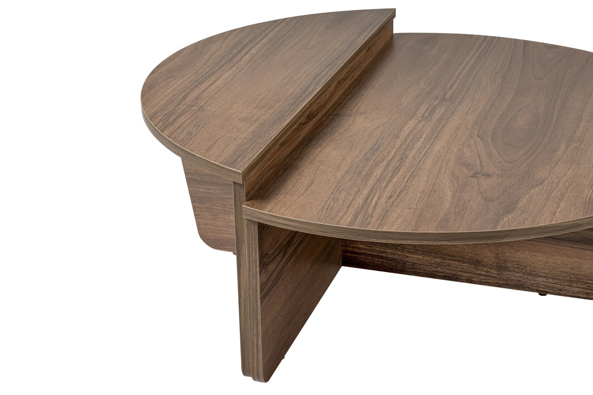 Tavolino rotondo 85 cm Noce naturale Melaminico Orin