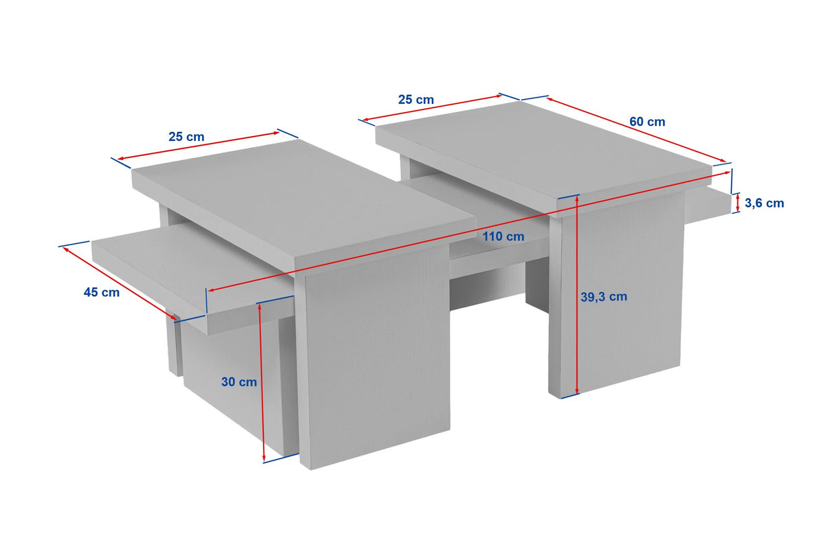 Salontafels - Salontafel Wit Melamine Rebellion - Dimehouse