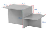 Salontafels - Salontafel travertin melamine Eterna 80 x 40 cm - Dimehouse