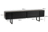 TV Meubels - TV Meubel Zwart Melamine zwart frame 180x50x29,5 cm - Blitz - Dimehouse
