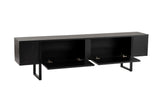 TV Meubels - TV Meubel Zwart Melamine zwart frame 180x50x29,5 cm - Blitz - Dimehouse