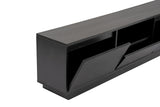 TV Meubels - TV Meubel Zwart Melamine - drie kastjes - 160x42x29,5 cm - Flare - Dimehouse