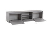 TV Meubels - TV Meubel Grijs Melamine - drie kastjes - 160x42x29,5 cm - Flare - Dimehouse