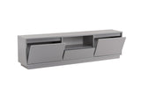 TV Meubels - TV Meubel Grijs Melamine - drie kastjes - 160x42x29,5 cm - Flare - Dimehouse